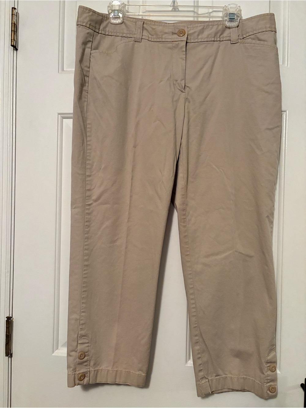 LOFT Cropped Pants in Light Taupe
